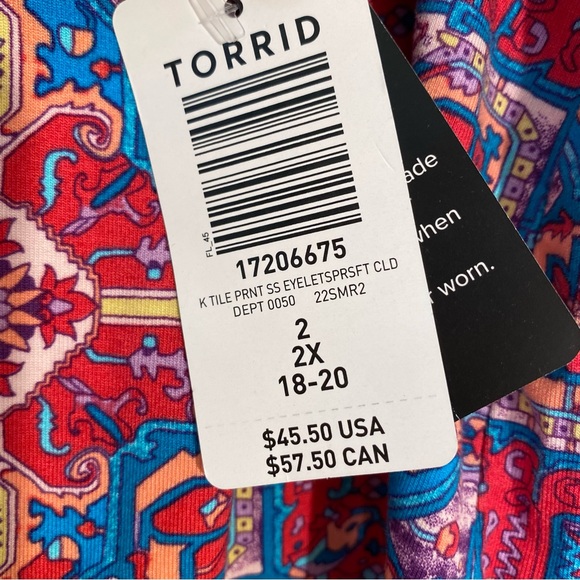 TORRID SUPER SOFT CREW NECK EYELET YOKE TOP 2 - Picture 15 of 15